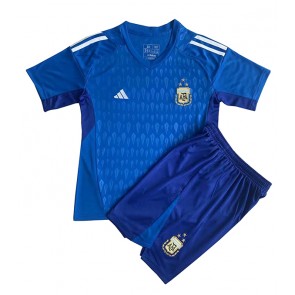 Argentina Goalkeeper Replica Away Stadium Kit for Kids World Cup 2022 Short Sleeve (+ pants)